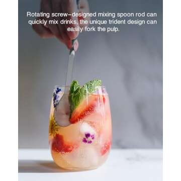 Cicike 10" Stainless Steel Muddler & Mixing Spoon Set