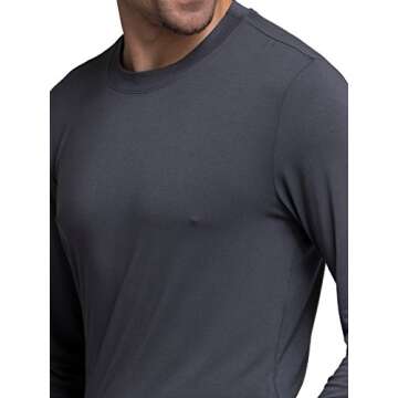 Cherokee Men's Underscrub Knit Top Modern Fit with Crew Neck and Center Back Length: 29" - WW700, M, Pewter