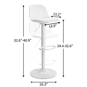 Finnhomy Counter Height Adjustable Bar Stools Set of 2