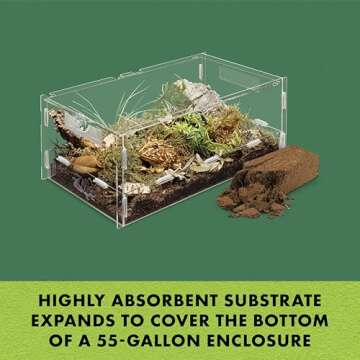 Zilla Coconut Husk Brick, Organic Bedding for Reptiles, Made with 100% Coconut Fiber, Ideal for Trop...