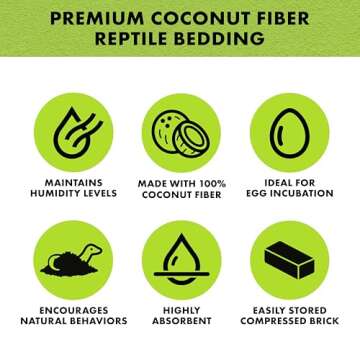 Zilla Coconut Husk Brick, Organic Bedding for Reptiles, Made with 100% Coconut Fiber, Ideal for Tropical Habitats and Egg Incubation
