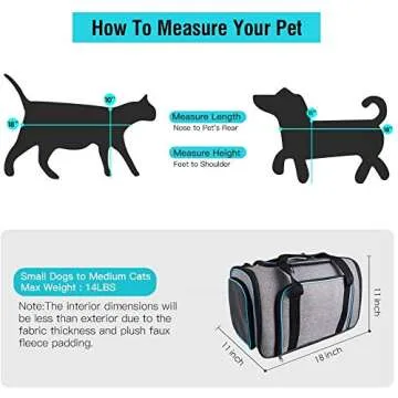 Siivton 4 Way Expandable Pet Carrier, Airline Approved Collapsible Cat Soft-Sided Carriers W/Removable Fleece Pad for Cats, Puppy, Small Dogs (18"x 11"x 11")