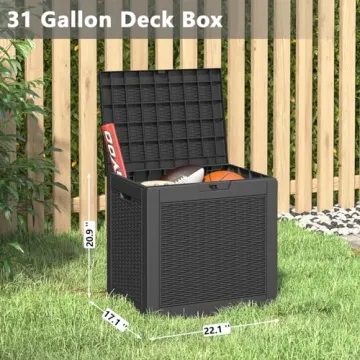 31 Gallon Resin Lockable Outdoor Storage Box