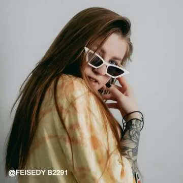FEISEDY Small Cat Eye Sunglasses Vintage Square Shade Women Eyewear B2291