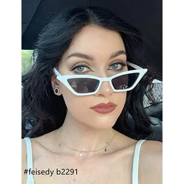 FEISEDY Small Cat Eye Sunglasses Vintage Square Shade Women Eyewear B2291