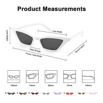 FEISEDY Small Cat Eye Sunglasses Vintage Square Shade Women Eyewear B2291