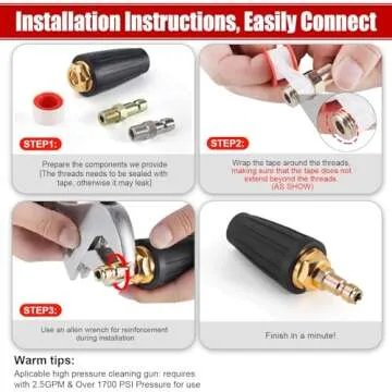Turbo Nozzle Pressure Washer 3000 PSI Rotating Cleaning Tool