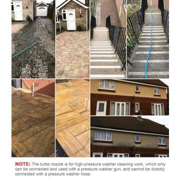 Pressure Washer Tips Turbo Nozzle Pressure Washer 3000 PSI Max Rotating Pressure Washer Nozzle with 2PCS 1/4'' Quick Connect for Cleaning Brick, Concrete, and Vinyl Surfaces…