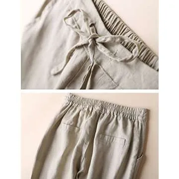 IXIMO Women's Tapered Linen Pants Chic Design for Comfort