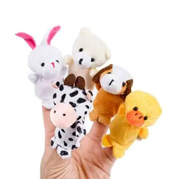 Oiuros 20pcs Cartoon Animal Finger Puppets for Kids