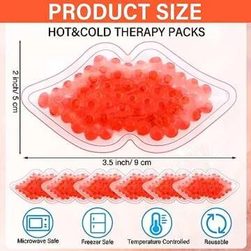 TrelaCo 60 Pcs Gel Lip Ice Pack Bulk Reusable Boo Boo Packs Ice Bag for Injuries Lip Shape Mini Cold...