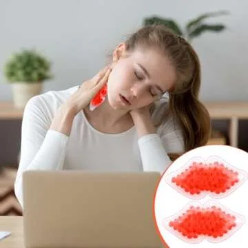 TrelaCo 60 Pcs Gel Lip Ice Pack Bulk Reusable Boo Boo Packs Ice Bag for Injuries Lip Shape Mini Cold Compress for Headaches Tired Eyes Swelling Teeth Pain Relief(Red)