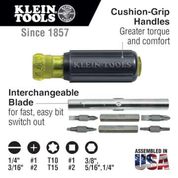 Klein Tools 80027 Screwdriver Set - 2-Piece 11-in-1 & 6-in-1