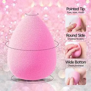 10 Pcs AJOKE Colorful Makeup Blender Sponge Set for Flawless Application