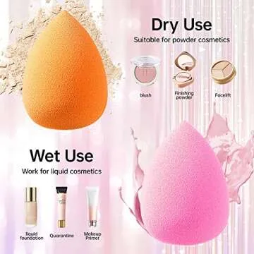 10 Pcs AJOKE Colorful Makeup Blender Sponge Set for Flawless Application