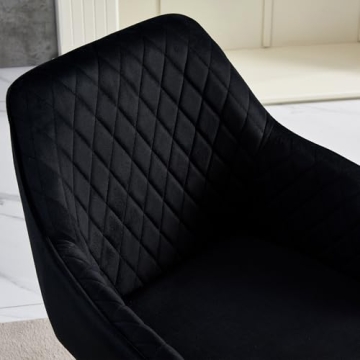 Modern Velvet Dining Chairs Set of 2 with Metal Legs