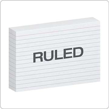 Oxford 4" x 6" Ruled White Index Cards – 100 Cards for Organizing and Note-Taking