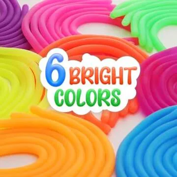50 Pack Monkey Noodles - Fidget Stretchy Sensory Toys for Kids and Toddlers - Autism Sensory Products - Stretchy String - Party Favors for Kids - Treasure Box Toys for Classroom Easter Toys