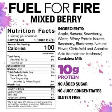 Mixed Berry Protein Smoothie Pouch | Healthy Snack & Recovery