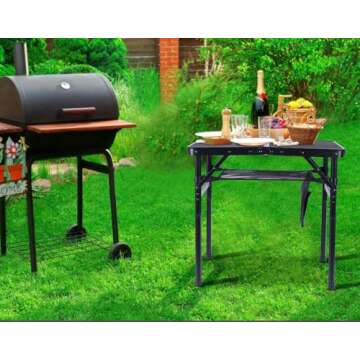 Nice C Table for Grill, Outdoor Table, Camping Table, Outdoor Cooking Table, Picnic Tables, Card Tab...