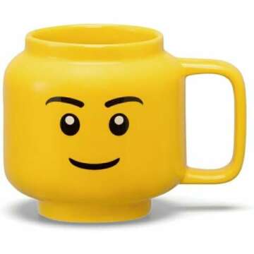 Iconic LEGO Boy Face Ceramic Mug - Perfect Gift!