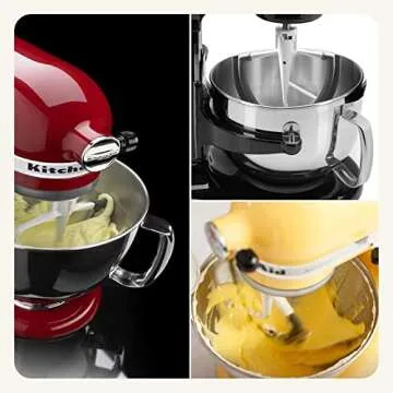 6 Quart Flex Edge Beater for Kitchenaid Bowl-Lift Stand Mixers, Kitchenaid Paddle Attachment with Both-Sides Flexible Silicone Edges Bowl Scraper, And Mixer Slider Mat for Kitchenaid 6 Qt Mixer