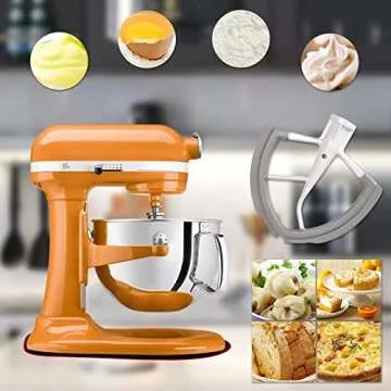 6 Quart Flex Edge Beater for Kitchenaid Bowl-Lift Stand Mixers, Kitchenaid Paddle Attachment with Both-Sides Flexible Silicone Edges Bowl Scraper, And Mixer Slider Mat for Kitchenaid 6 Qt Mixer