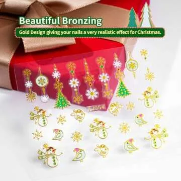 PrettyDiva 3D Christmas Nail Stickers for Festive Art