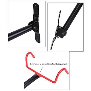DIRZA Bike Wall Mount Hanger - Foldable, Space Saving Rack