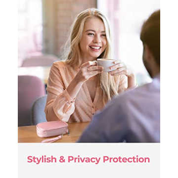 AMOOS Cute Pill Organizer 2 Times a Day, PU Leather Pill Case for Women, Portable Weekly Pill Box for Purse with Storage Bag to Hold Vitamins, Medications, Fish Oils, Supplements (Pink)