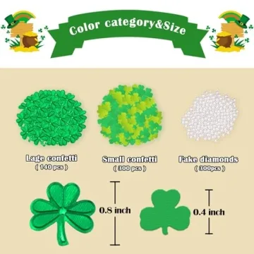 Leesgel 740pcs Shamrock Confetti for Festive Decor