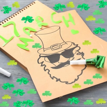 Leesgel 740pcs Shamrock Confetti for Festive Decor