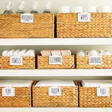 Stylish 8 Pack Metal Basket Labels with Clip Holders