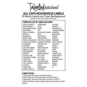 Stylish 8 Pack Metal Basket Labels with Clip Holders