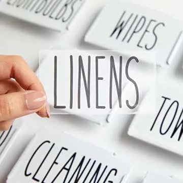 Stylish 8 Pack Metal Basket Labels with Clip Holders