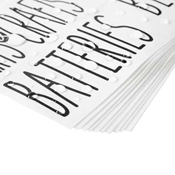 Talented Kitchen 8 Pack Metal Basket Labels Clip On Holders with 70 Household Labels for Storage Bins, Bin Clips Label Tags for Organizing Home, Bathroom, Linen Closet (White)