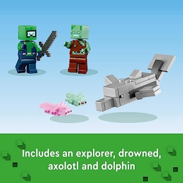 LEGO Minecraft The Axolotl House 21247 Building Toy Set