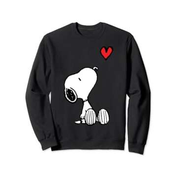 Peanuts Heart Sitting Snoopy Sweatshirt Sweatshirt