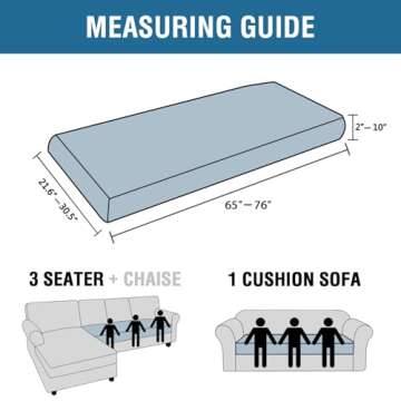 H.VERSAILTEX Velvet Stretch Individual Couch Cushion Cover Plush Cushion Slipcover for Loveseat Sofa...