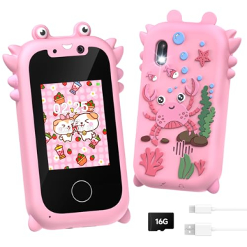Kids Smart Phone for Girls, Toddler Toys for 3-10, Touchscreen HD Dual Camera Kids Toys Phone for wi...