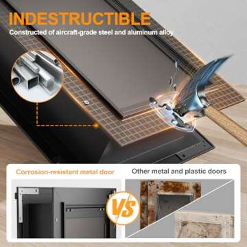 Dog Door for Wall, All Aluminum Large Doggy Door Doggie door, Pet Door Easy to Install, 2 Magnetic F...