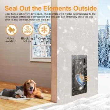 Dog Door for Wall, All Aluminum Large Doggy Door Doggie door, Pet Door Easy to Install, 2 Magnetic Flaps Energy Efficient, Wide Telescoping Tunnel for Interior & Exterior Walls, Pet Up to 110 Lb-Black