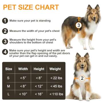 Dog Door for Wall, All Aluminum Large Doggy Door Doggie door, Pet Door Easy to Install, 2 Magnetic Flaps Energy Efficient, Wide Telescoping Tunnel for Interior & Exterior Walls, Pet Up to 110 Lb-Black