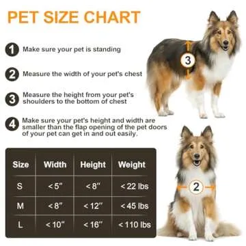 Dog Door for Wall, All Aluminum Large Doggy Door Doggie door, Pet Door Easy to Install, 2 Magnetic Flaps Energy Efficient, Wide Telescoping Tunnel for Interior & Exterior Walls, Pet Up to 110 Lb-Black