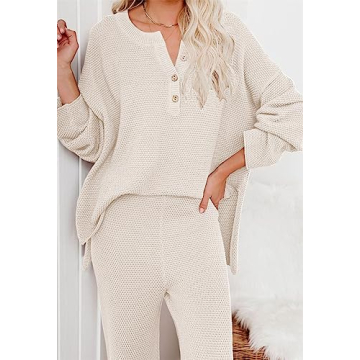 ETCYY Women's Two Piece Knit Lounge Set for Stylish Comfort