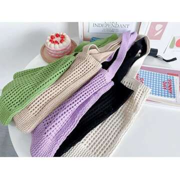 GGOOB Coconut Girl Aesthetic Crochet Tote Bag