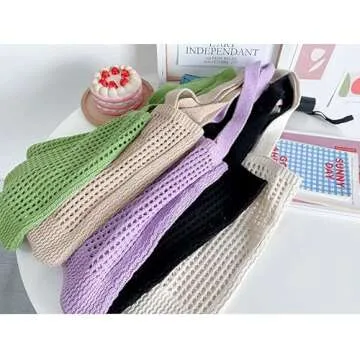 GGOOB Coconut Girl Aesthetic Crochet Tote Bag