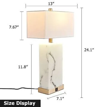 Elegant 24" Touch Control Table Lamp Set with USB
