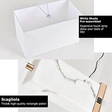 Elegant 24" Touch Control Table Lamp Set with USB