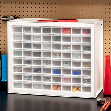 IRIS USA Bead Storage Drawer with 64 Small Organizing Drawers
